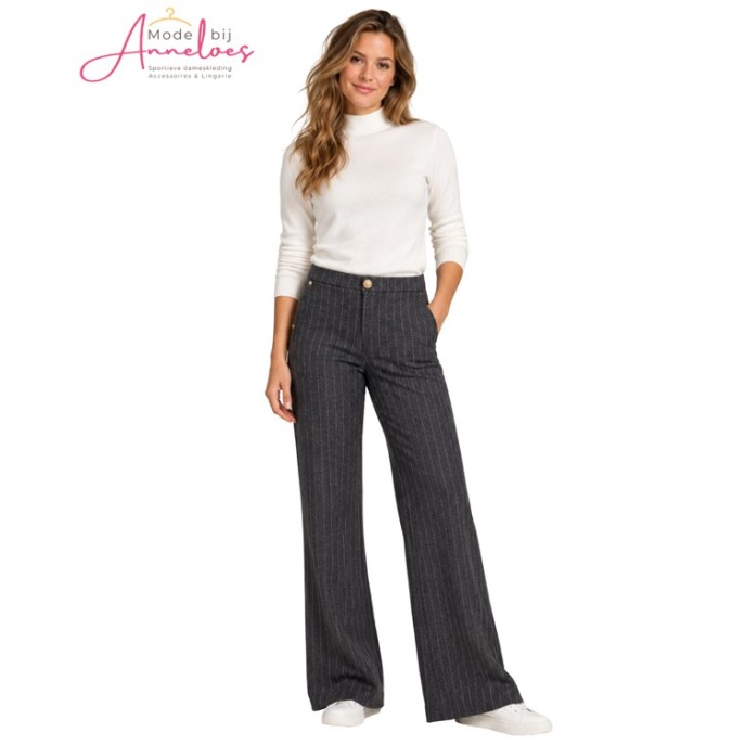Zizo Broek Patti 30.315 wide pinstripe-grey Zizo Broek Patti 30.315 wide pinstripe-grey